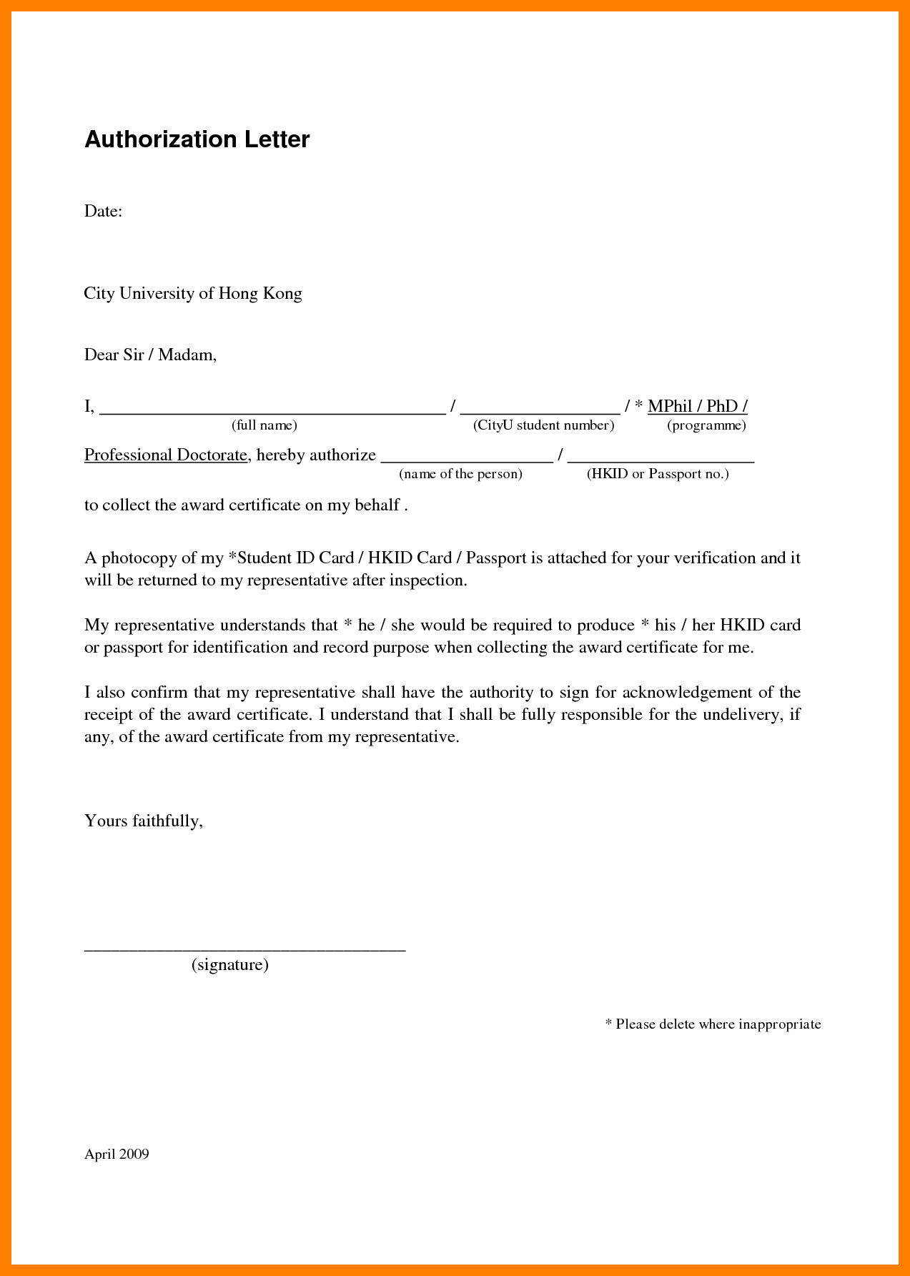 tan surrender application letter format in word